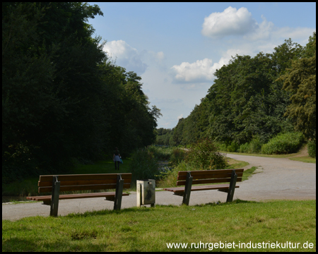 Sitzbänke am Wasser