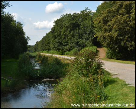 Die alte Emscher und breiter Radweg