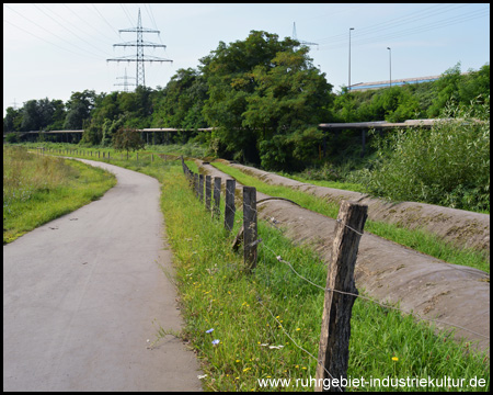 Rohre transportieren das Wasser vom Pumpwerk Richtung Rhein