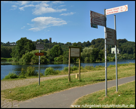 Wegweiser an der Ruhr
