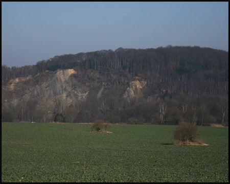 Grüninseln im Feld: Fundamente einer alten Seilbahn