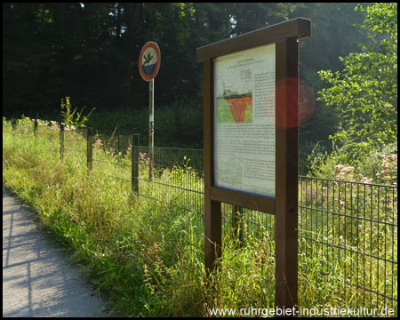 Hinweisschild zum Schacht Johannes