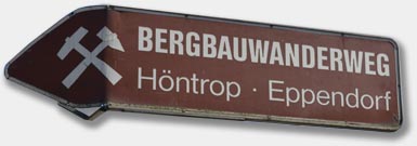 Schild zum Bergbauwanderweg