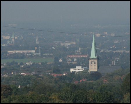 Blick auf die Stadt Unna, das Kreishaus und die Stadt Kamen