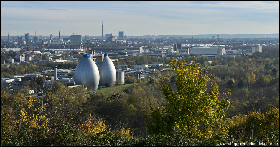 Aussicht vom Deusenberg auf die Stadtmitte von Dortmund