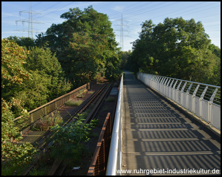 Altes, rostiges Gleis ist auf der Brücke erhalten: Erzbahnbrücke 10
