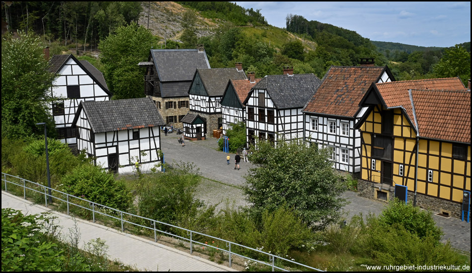 Aussicht auf die Dorfmitte im Freilichtmuseum Hagen
