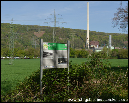 Einer der "Geostops" am Wegesrand – hier zum Cuno-Kraftwerk