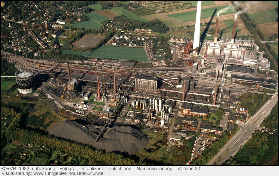 Historisches Luftbild der Kokerei Hassel in Gelsenkirchen
