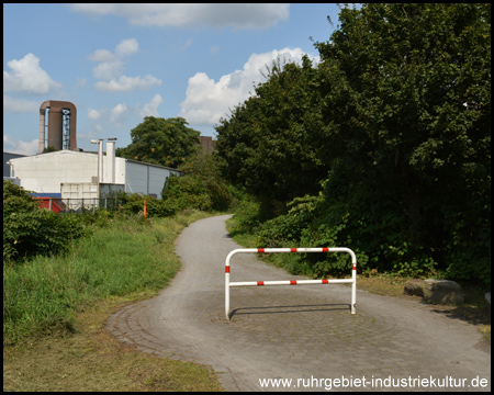 Anfang des eigentlichen Bahntrassenradweges am Nordhafen