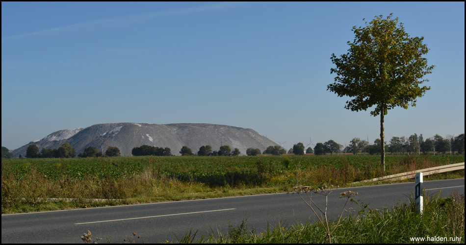 er "Ayers Rock" von Niedersachsen: Blick von der B65 auf die gut einen Kilometer entfernte Halde Lehrte in Sehnde