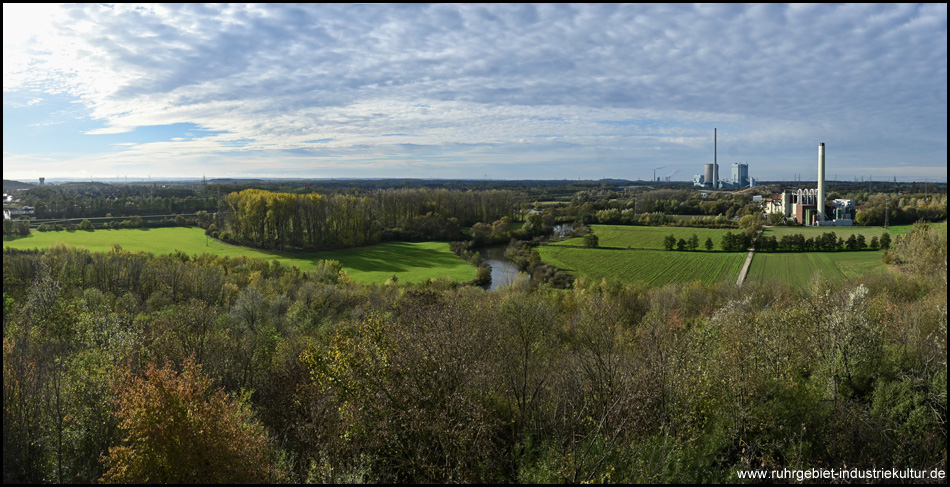 Aussicht vom Haldenzeichen auf die Lippeaue bei Hamm