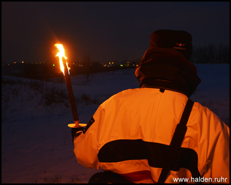 Halde Radbod Fackeltour im Schnee