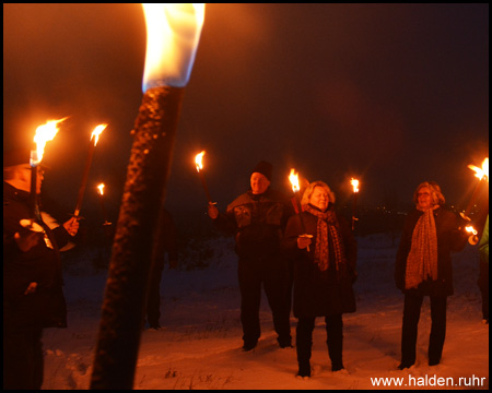 Halde Radbod Fackeltour im Schnee