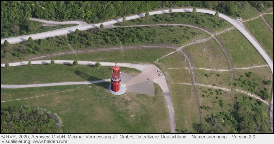 Luftbild vom Geleucht auf der Halde Rheinpreußen in Moers