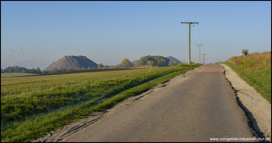 Zwei Kalihalden auf dem Weg von Köchstedt nach Teutschenthal gesehen