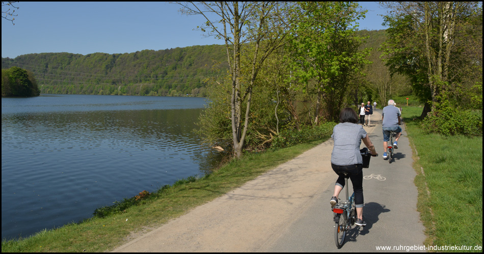 Beste Voraussetzungen: Gutes Wetter, Radweg direkt am Wasser und genügend Kraft für die Gesamtumrundung