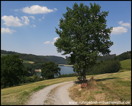 Aussicht auf den See in der Nähe von Xavers Ranch