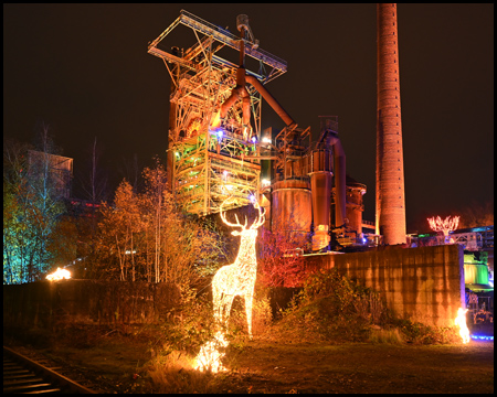 Henrichshütte Hattingen beleuchtet