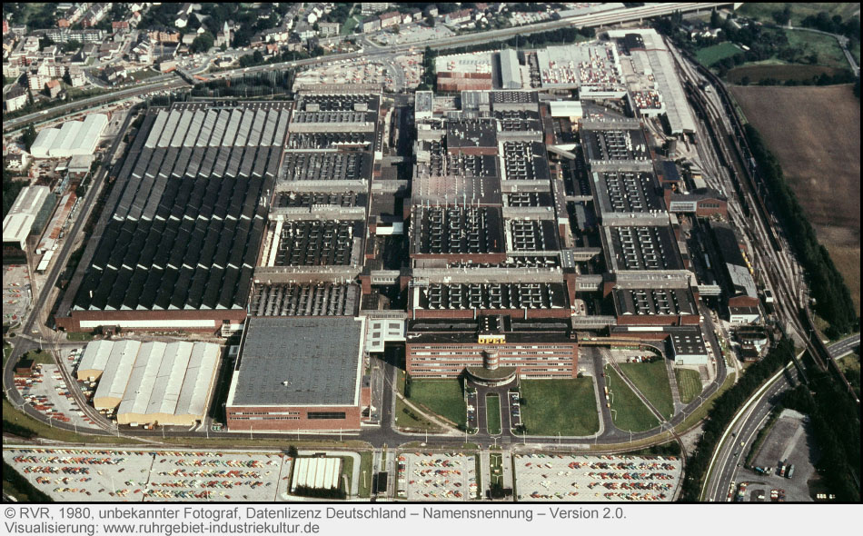 Historische Aufnahme des Opel-Werkes Bochum