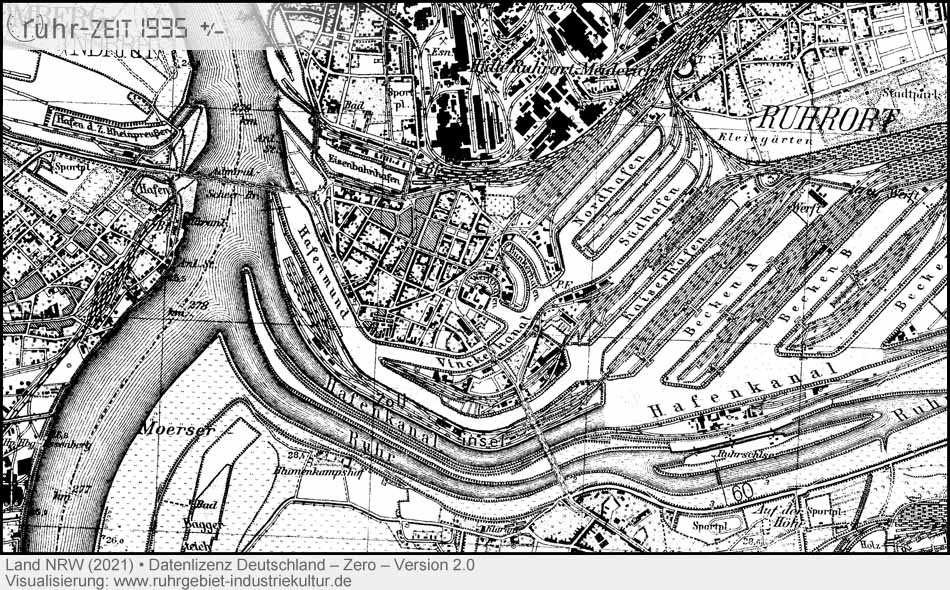 Hafen Ruhrort um 1935