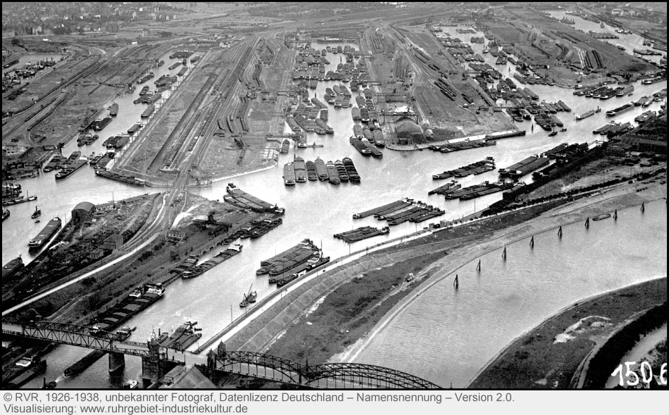 Hafen Ruhrort in den 1930er Jahren