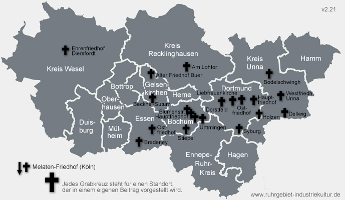 Übersichtskarte Friedhof Ruhrgebiet