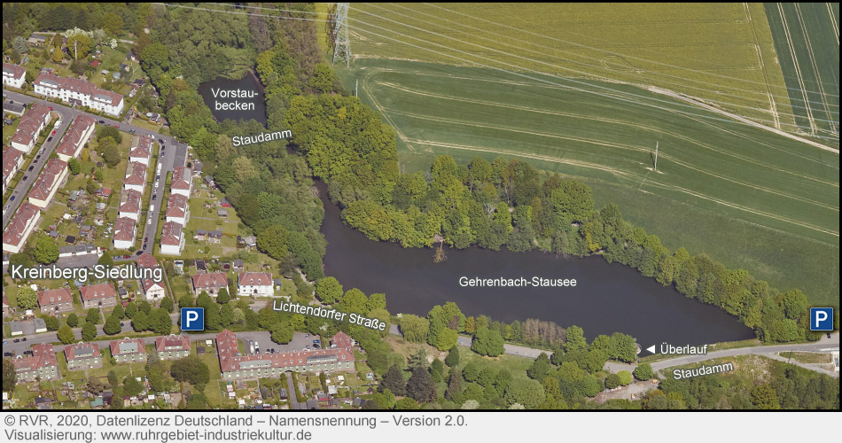 Luftbild vom Gehrenbach-Stausee