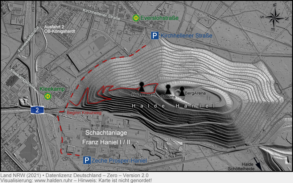 Karte Halde Haniel