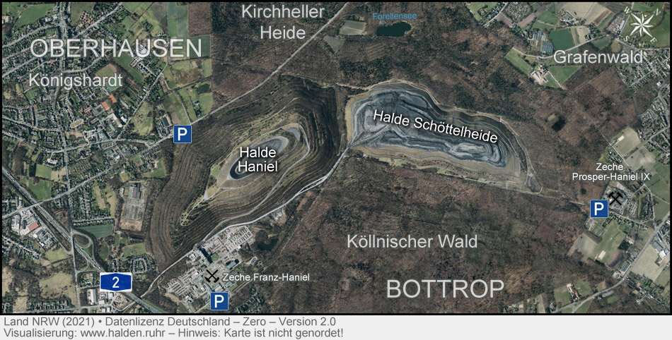 Übersichtskarte Halde Haniel und Schöttelheide