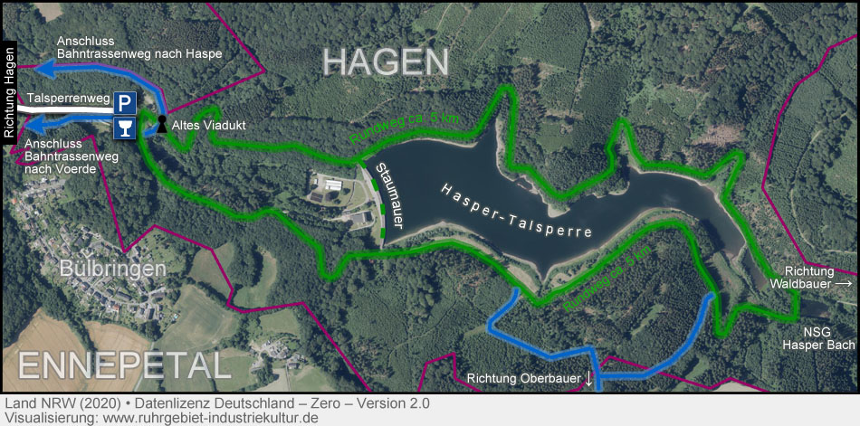 Übersichtskarte Haspertalsperre Hagen