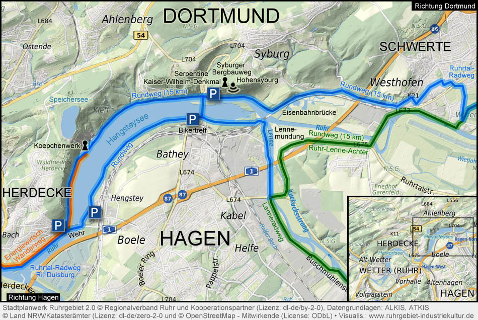 Übersichtskarte Hengsteysee