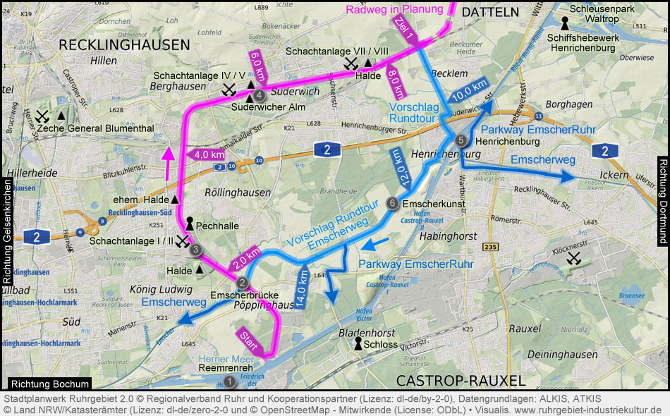 Karte König-Ludwig-Trasse