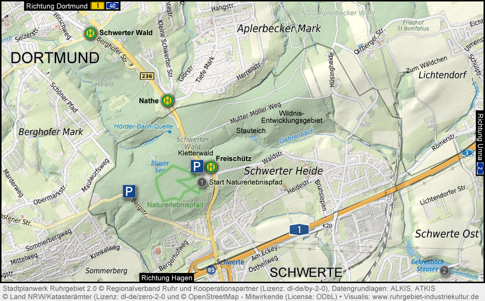 Karte Schwerter Wald