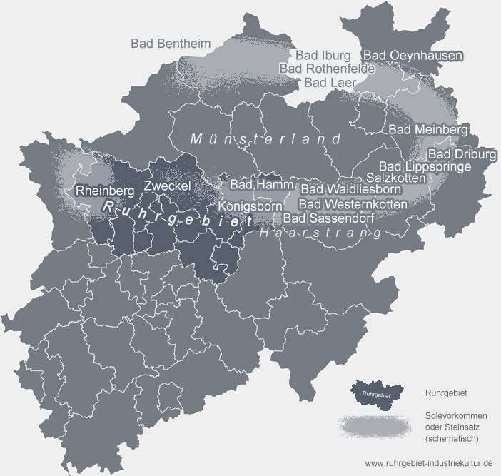 Übersichtskarte Sole und Salz in NRW