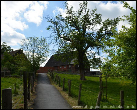 Einziger "steiler" Aufstieg im Bereich eines Reiterhofes