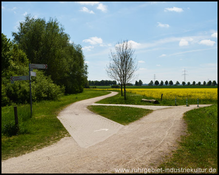 Abzweig: rechts entlang der Körne, links nach Massen