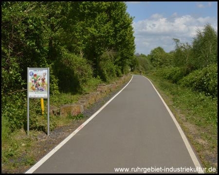 Asphaltierter Streckenabschnitt Richtung Gerthe