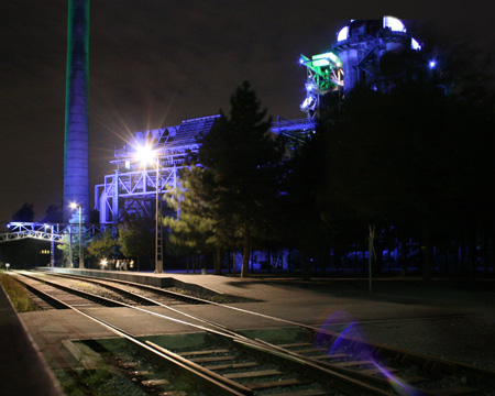 Blick vom Platz vor dem Tauchgasometer auf Hochofen 5