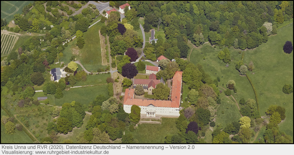 Luftbild vom Schloss Cappenberg