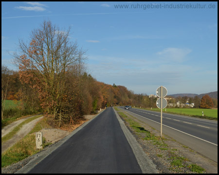 Blick auf Menden bei Kilometer 17,6