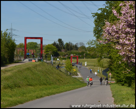 Unterbrochener Bahndamm – dahinter liegt der Niederfeldsee