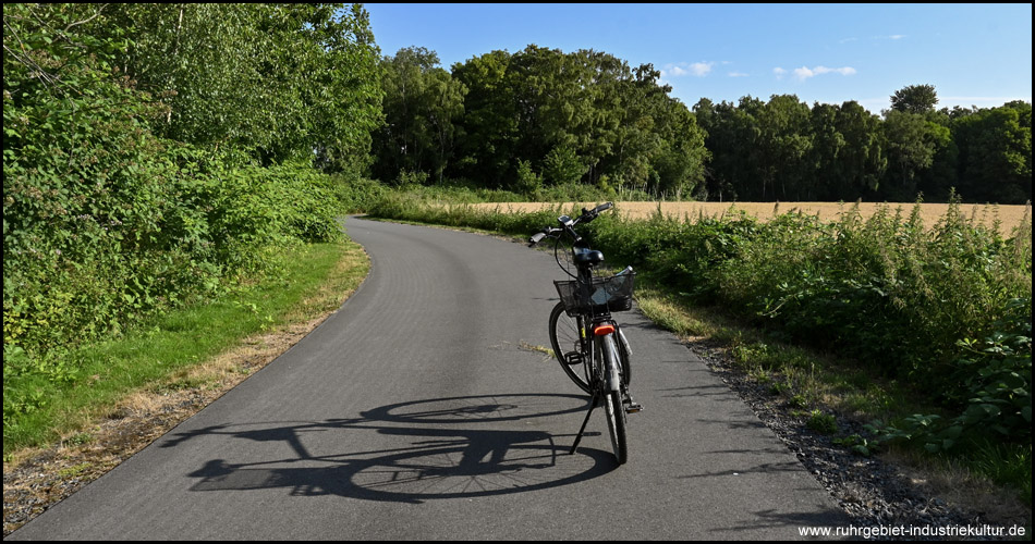 Fahrrad auf dem Radweg "Parkband West" in Bochum