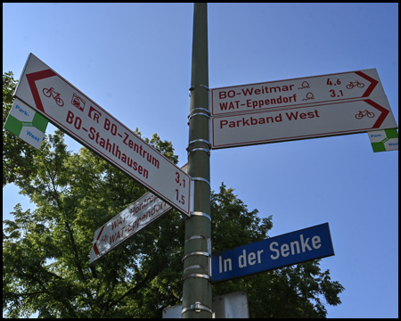 Schilder Radverkehrsnetz und Parkband West