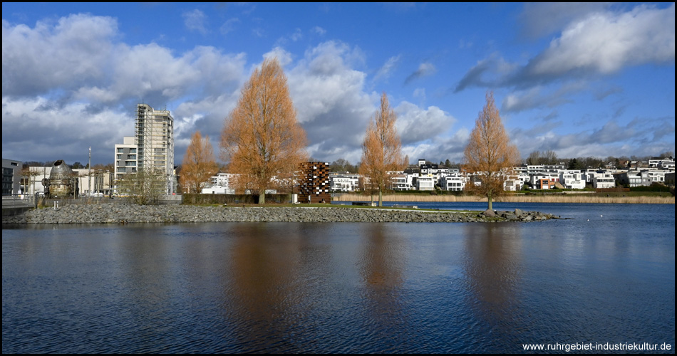 Blick vom Südufer auf die Kulturinsel im Phoenixsee