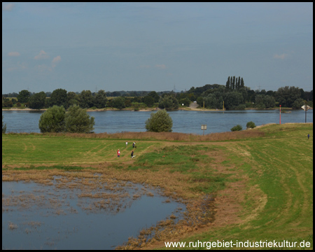 Der Rhein im Bereich der Mündung der Alten Emscher