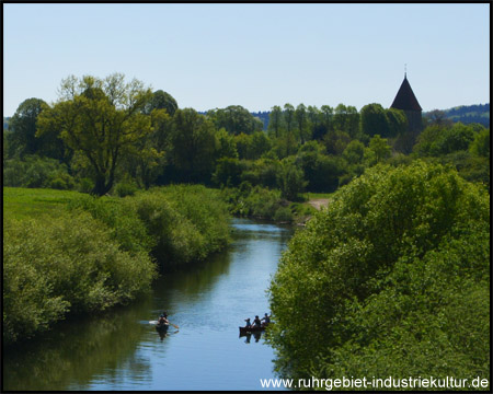 Blick zurück auf Flaesheim und die Lippe