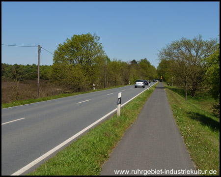 Schnurgerader Abschnitt am Flaesheimer Damm