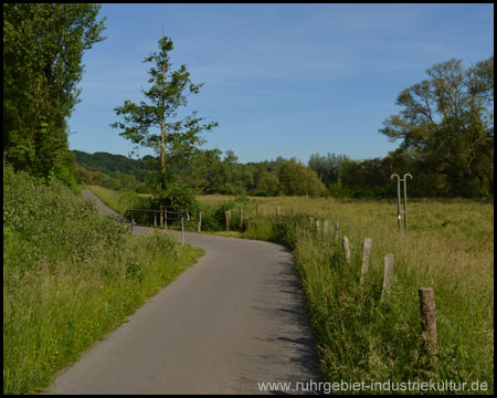 Einsamer Asphaltweg kurz hinter der Stadt Wetter