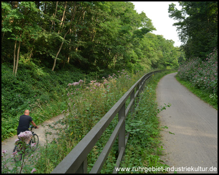 Abzweig bei Schee: der Radfahrer fährt nach Hattingen